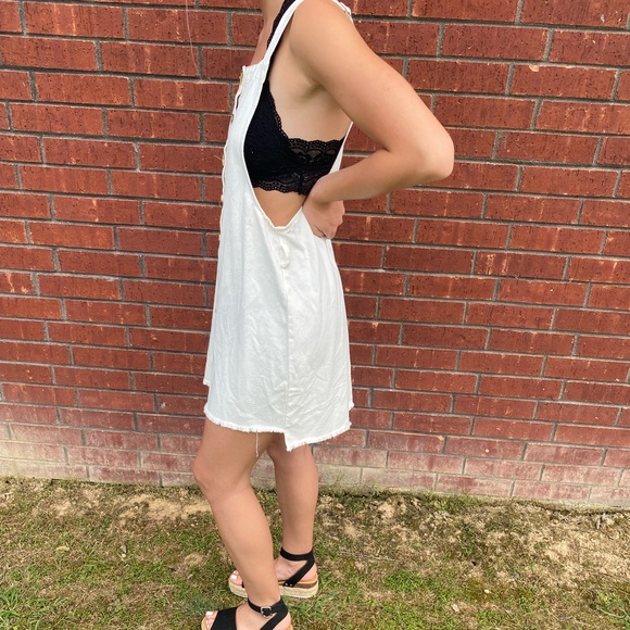 White Denim Overall Dress - Picture 6 of 8